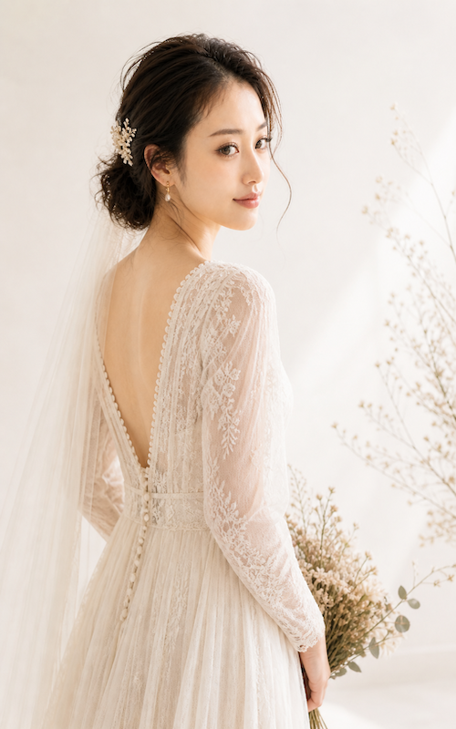 ウエディングAIモデルよしこ03 / 銀座五丁目並木通り|美容室・美容院|ヘアサロン|ウェディング|ヘアアレンジ|ヘアセット|LEWIN(ルーウィン)