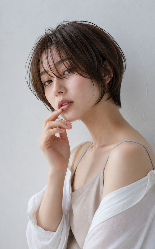 田邉/AI　モデル　ショート 06 / 銀座五丁目並木通り|美容室・美容院|ヘアサロン|ウェディング|ヘアアレンジ|ヘアセット|LEWIN(ルーウィン)