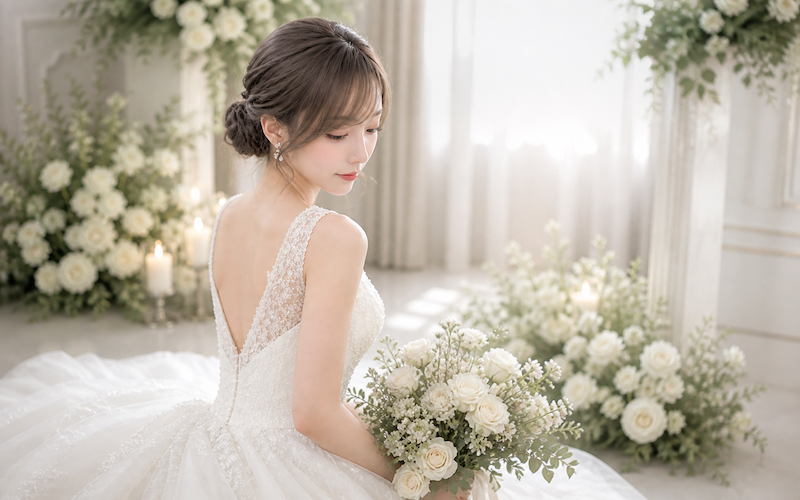 ウエディングAIモデルさなえ01 / 銀座五丁目並木通り|美容室・美容院|ヘアサロン|ウェディング|ヘアアレンジ|ヘアセット|LEWIN(ルーウィン)
