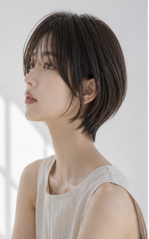 田邉/AI モデル　ショート05 / 銀座五丁目並木通り|美容室・美容院|ヘアサロン|ウェディング|ヘアアレンジ|ヘアセット|LEWIN(ルーウィン)
