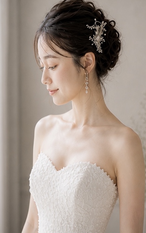 ウエディングAIモデルかすみ01 / 銀座五丁目並木通り|美容室・美容院|ヘアサロン|ウェディング|ヘアアレンジ|ヘアセット|LEWIN(ルーウィン)
