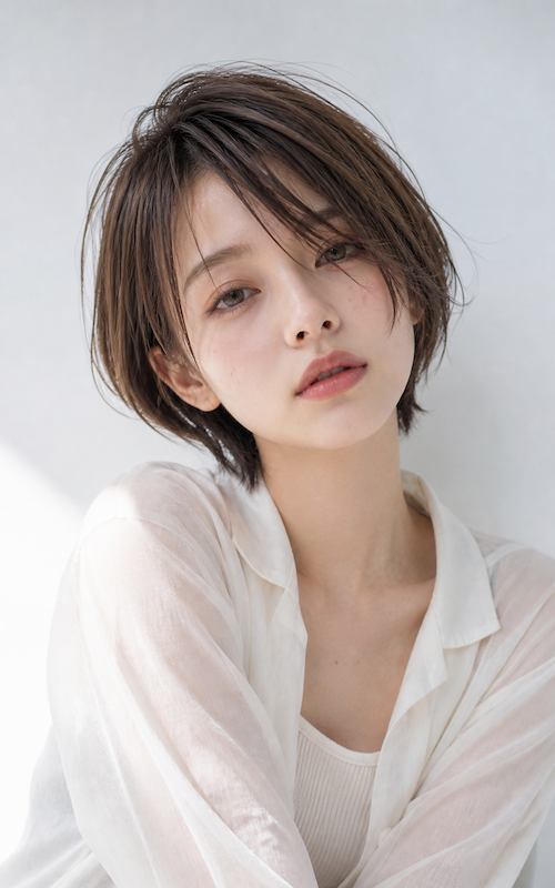 miyuki/AI　モデル　ショート 08 / 銀座五丁目並木通り|美容室・美容院|ヘアサロン|ウェディング|ヘアアレンジ|ヘアセット|LEWIN(ルーウィン)