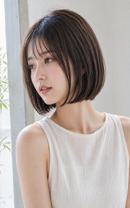 miyuki/AI　モデル　ボブ 03 / 銀座五丁目並木通り|美容室・美容院|ヘアサロン|ウェディング|ヘアアレンジ|ヘアセット|LEWIN(ルーウィン)