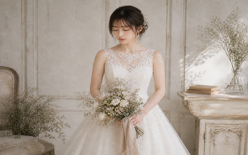 ウエディングAIモデルしおり01 / 銀座五丁目並木通り|美容室・美容院|ヘアサロン|ウェディング|ヘアアレンジ|ヘアセット|LEWIN(ルーウィン)