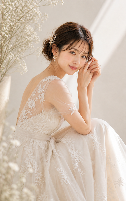 ウエディングAIモデルひでみ03 / 銀座五丁目並木通り|美容室・美容院|ヘアサロン|ウェディング|ヘアアレンジ|ヘアセット|LEWIN(ルーウィン)